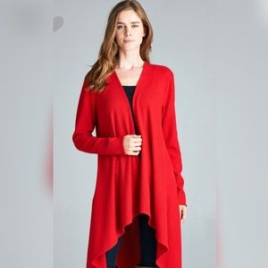 Red fall cardigan jacket